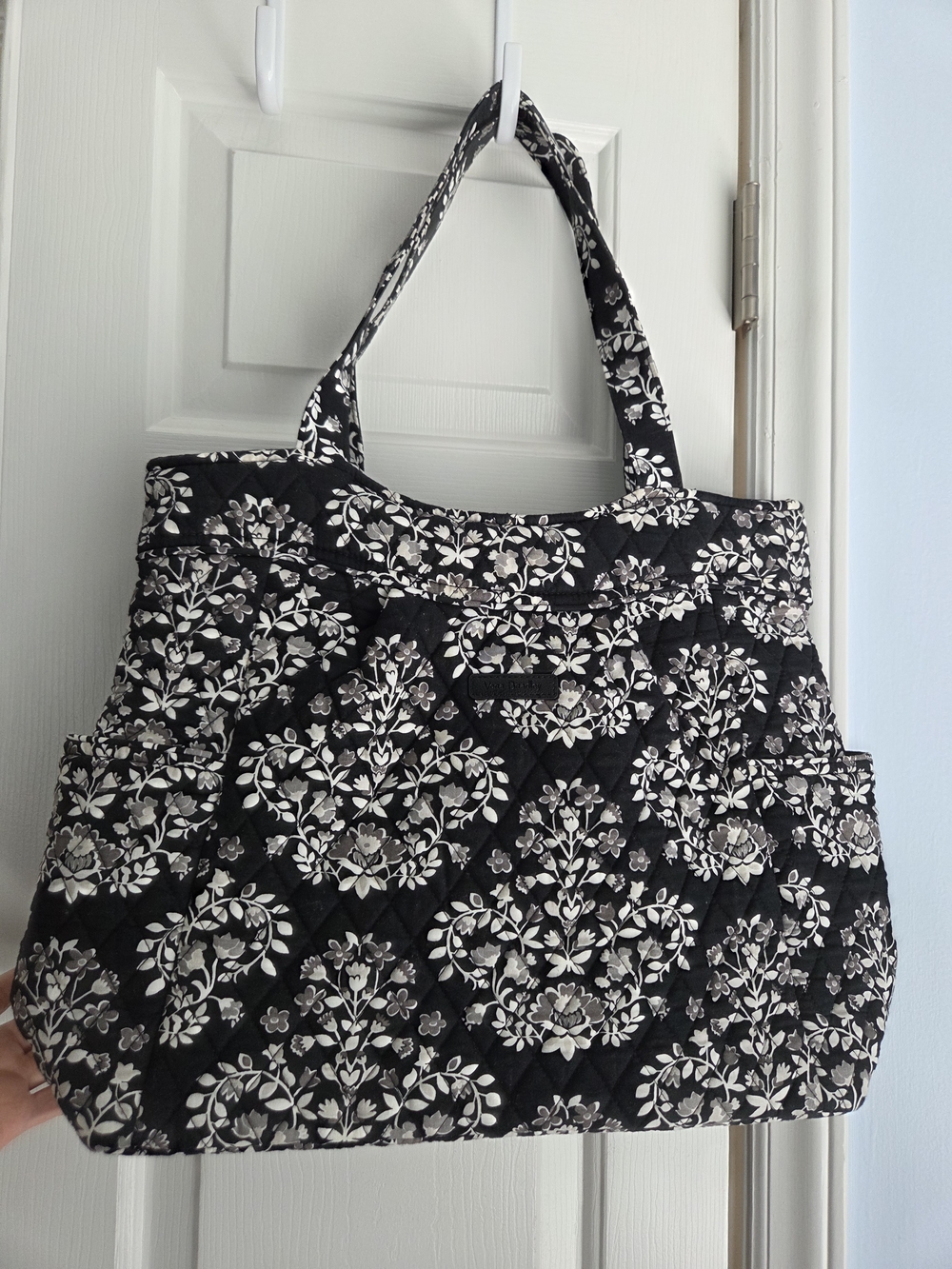 Vera Bradley Black and White Quilted Floral Tote